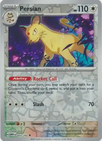 053/165 Persian MEW Uncommon Reverse Holo