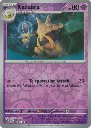 064/165 Kadabra MEW Uncommon Reverse Holo
