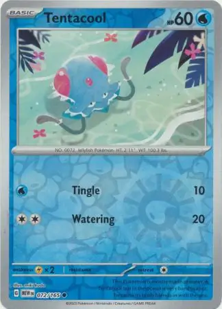 072/165 Tentacool MEW Common Reverse Holo