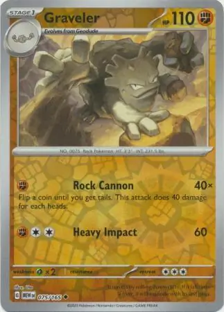 Graveler 151 075/165 Uncommon Reverse Holo