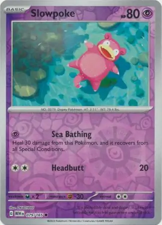 079/165 Slowpoke MEW Common Reverse Holo