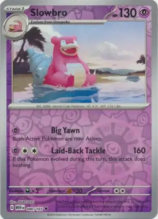 080/165 Slowbro MEW Uncommon Reverse Holo