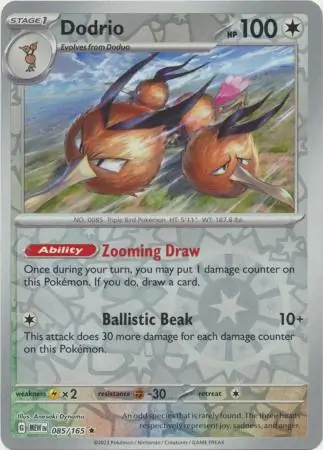 Dodrio 151 085/165 Rare Reverse Holo