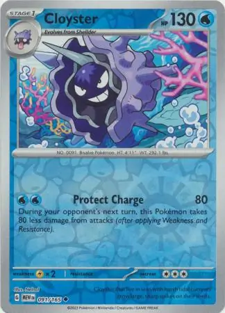 Cloyster 151 091/165 Uncommon Reverse Holo