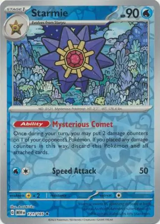 Starmie 151 121/165 Rare Reverse Holo