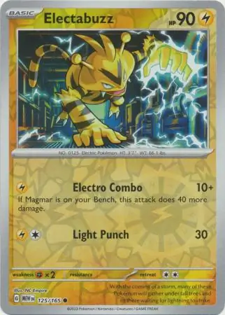 Electabuzz 151 125/165 Common Reverse Holo