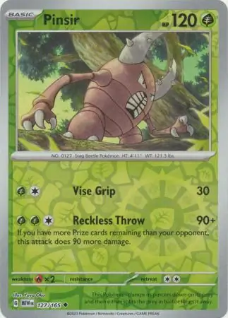 Pinsir 151 127/165 Uncommon Reverse Holo
