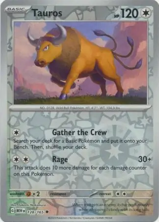 Tauros 151 128/165 Uncommon Reverse Holo