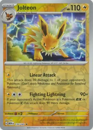 Jolteon 151 135/165 Rare Reverse Holo