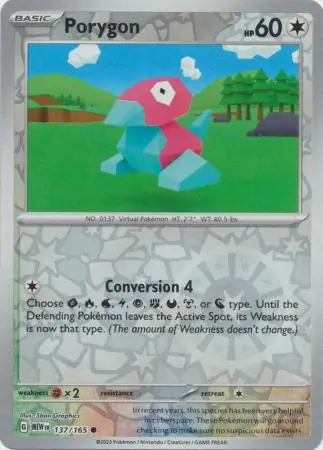 Porygon 151 137/165 Common Reverse Holo