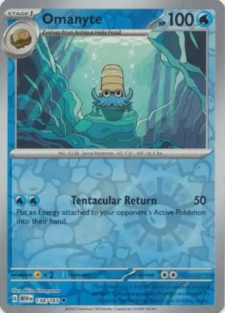 Omanyte 151 138/165 Uncommon Reverse Holo