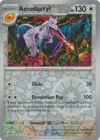 Aerodactyl 151 142/165 Rare Reverse Holo