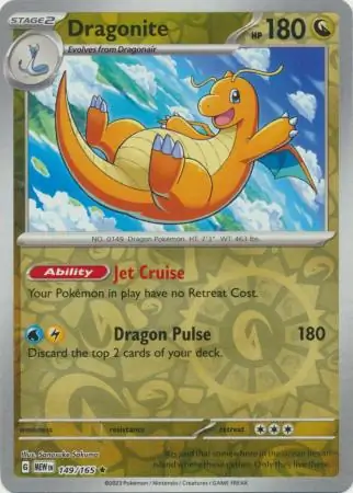 Dragonite 151 149/165 Rare Reverse Holo