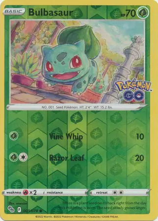 001/078 Bulbasaur PGO Common Reverse Holo