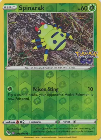 Spinarak Ditto Pokémon GO 006/078 Common Reverse Holo