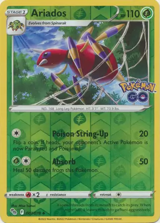 Ariados Pokémon GO 007/078 Uncommon Reverse Holo
