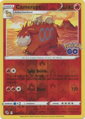 Camerupt Pokémon GO 014/078 Uncommon Reverse Holo