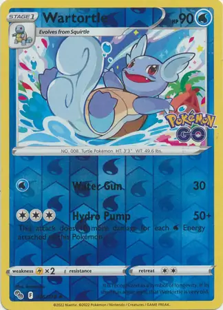 016/078 Wartortle PGO Uncommon Reverse Holo