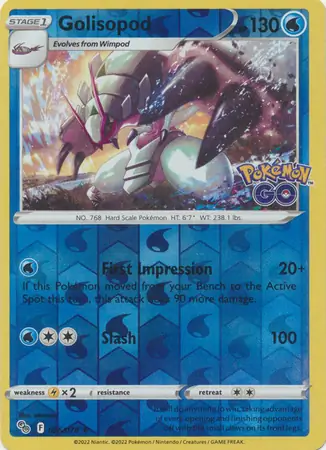 026/078 Golisopod PGO Rare Holo Reverse Holo