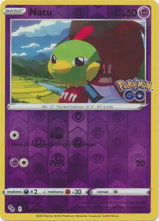 Natu Pokémon GO 032/078 Common Reverse Holo