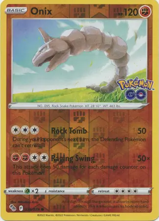 Onix Pokémon GO 036/078 Common Reverse Holo