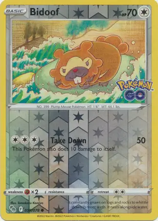 Bidoof Ditto Pokémon GO 059/078 Common Reverse Holo
