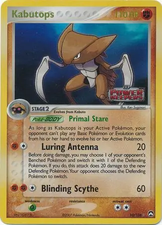 10/108 Kabutops PK Rare Holo Reverse Holo