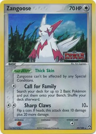 25/108 Zangoose PK Rare Reverse Holo