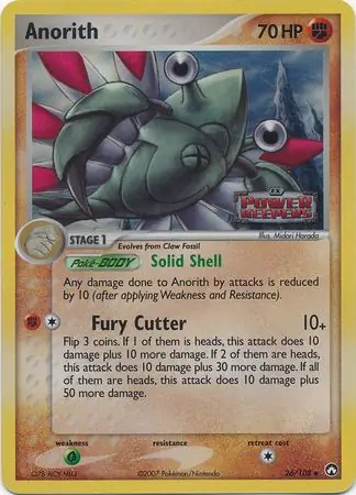 Anorith 26/108 3 EX POWER KEEPERS UNCOMMON REVERSE HOLO PTCG