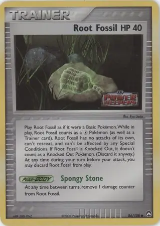 86/108 Root Fossil PK Common Reverse Holo