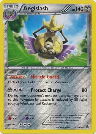 100/160 Aegislash PRC Rare Holo Reverse Holo