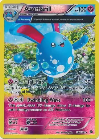 104/160 Azumarill PRC Rare Holo Reverse Holo