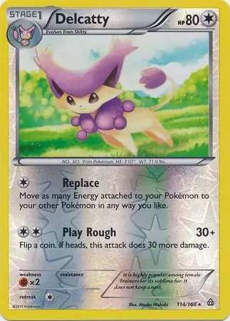 114/160 Delcatty PRC Rare Reverse Holo