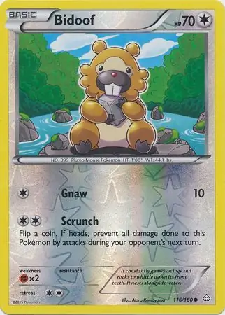 116/160 Bidoof PRC Common Reverse Holo