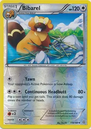 118/160 Bibarel PRC Uncommon Reverse Holo