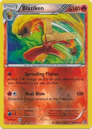 28/160 Blaziken PRC Rare Holo Reverse Holo