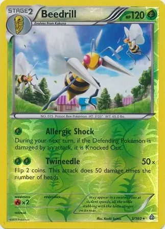 3/160 Beedrill PRC Rare Reverse Holo