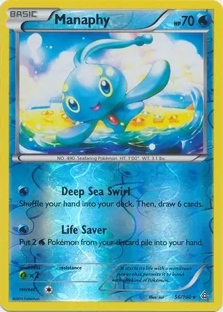 56/160 Manaphy PRC Rare Holo Reverse Holo