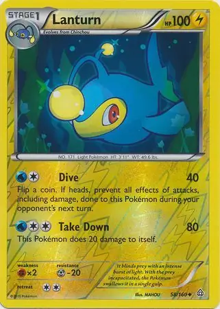 58/160 Lanturn PRC Uncommon Reverse Holo