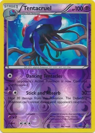 72/160 Tentacruel PRC Rare Reverse Holo