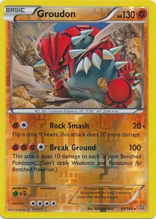 84/160 Groudon PRC Rare Reverse Holo