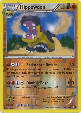 88/160 Hippowdon PRC Rare Holo Reverse Holo