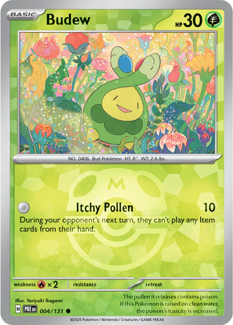 Budew Prismatic Evolutions 004/131 Common Master ball Holo