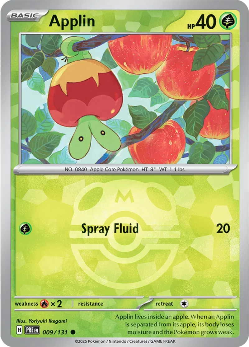 Applin Prismatic Evolutions 009/131 Common Master ball Holo