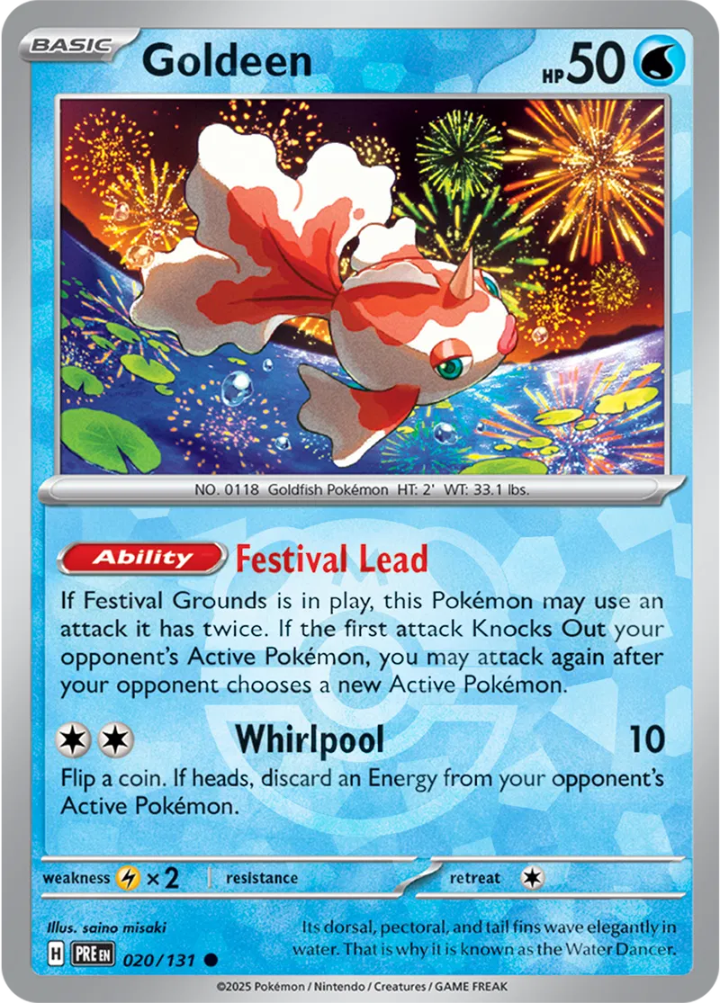 Goldeen Prismatic Evolutions 020/131 Common Master ball Holo