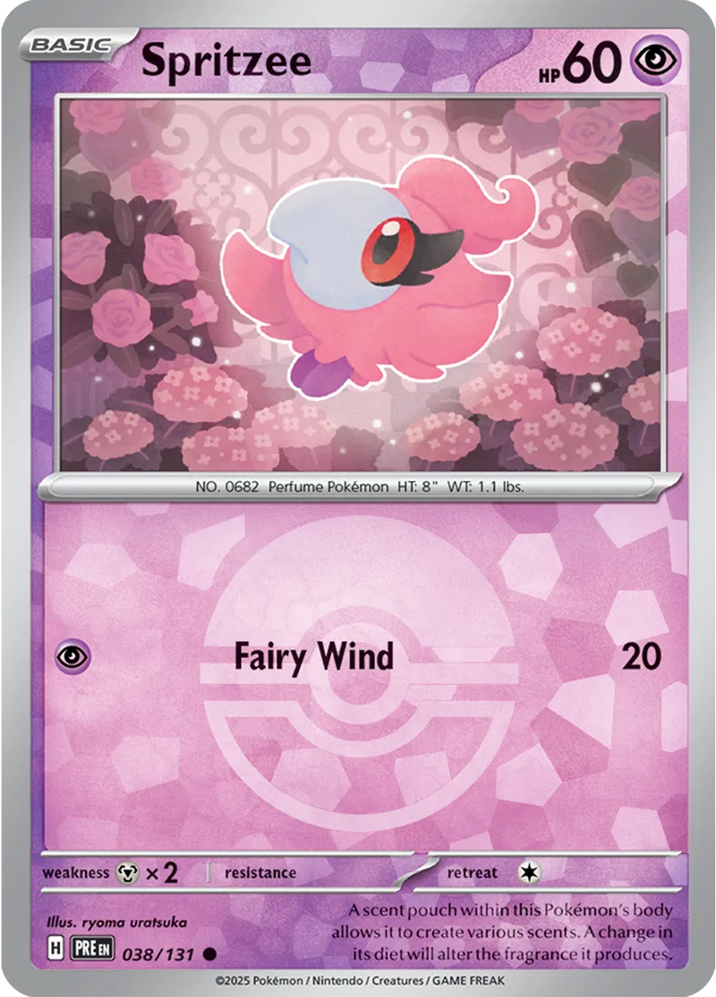 Spritzee Prismatic Evolutions 038/131 Common Poke Ball Holo