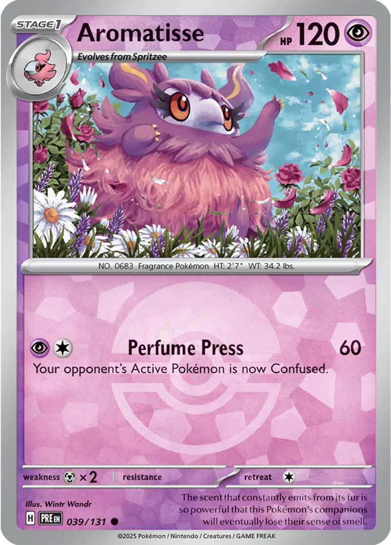 Aromatisse Prismatic Evolutions 039/131 Common Poke Ball Holo