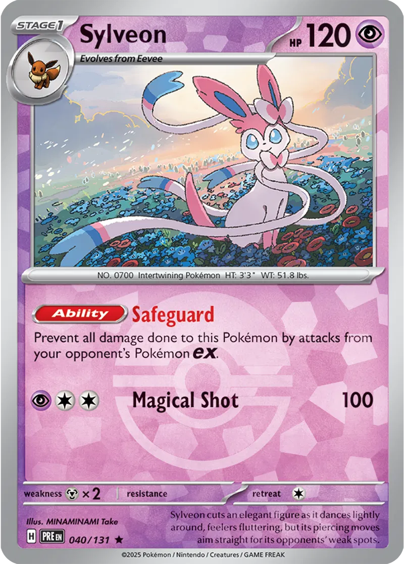 Sylveon Prismatic Evolutions 040/131 Rare Poke Ball Holo
