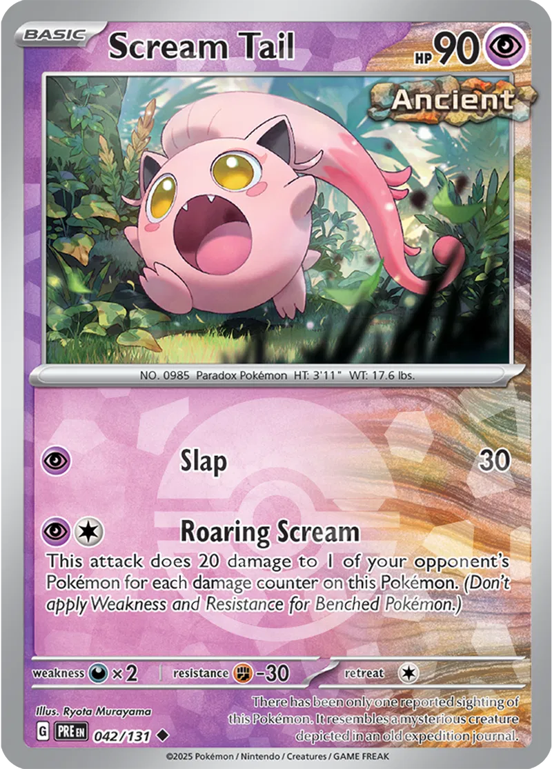 Scream Tail Prismatic Evolutions 042/131 Uncommon Poke Ball Holo