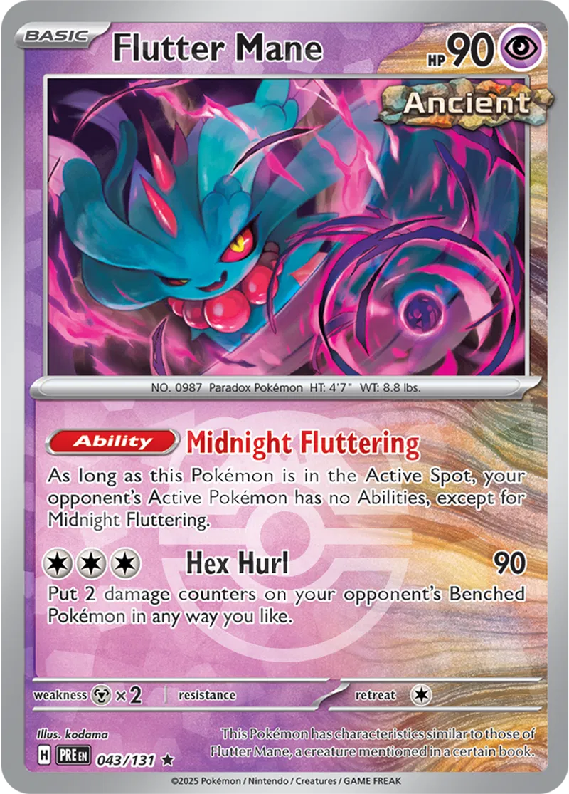 Flutter Mane Prismatic Evolutions 043/131 Rare Master ball Holo